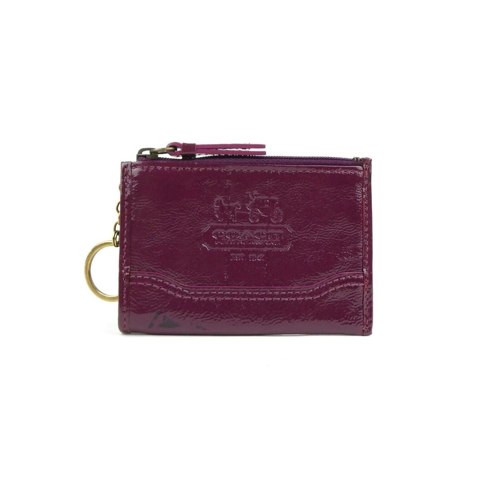 Coach Leatherware Plum Patent Leather Mini Skinny Case